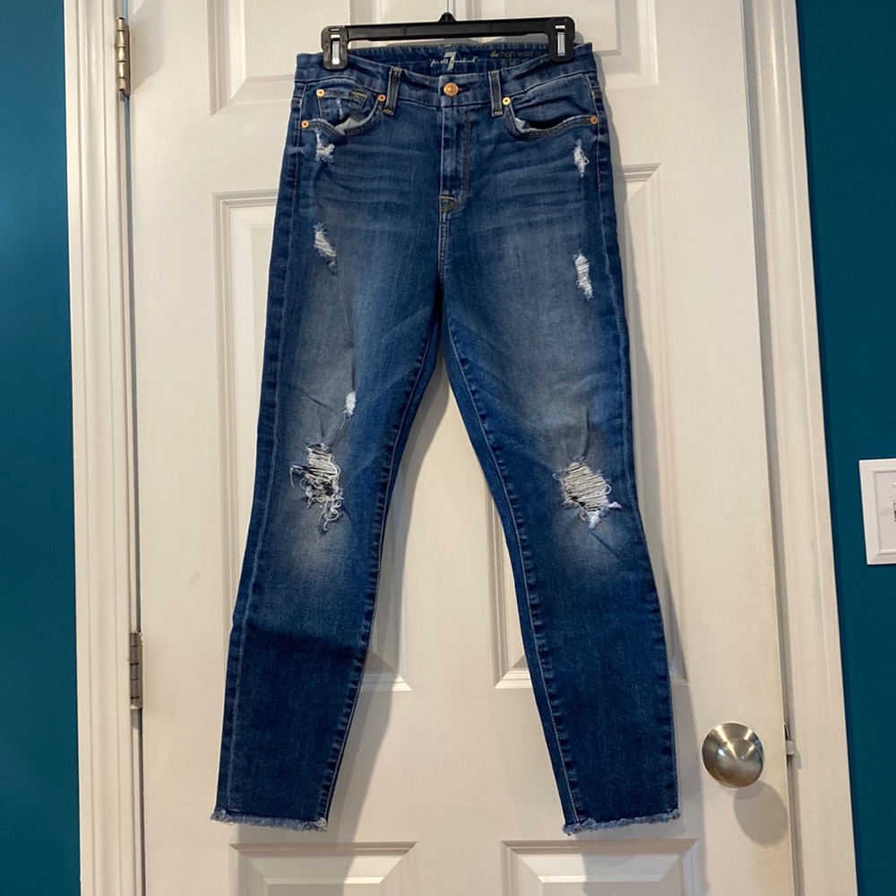 7 For all Mankind High Waist Ankle Skinny Jeans